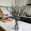 Artificial Eucalyptus Stems in Glass Vase with Faux Water, 17.5"