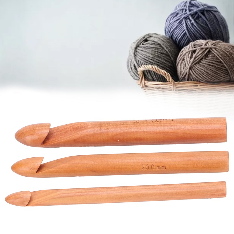 Bamboo Crochet Hook Handcrafted Knitting Needles Yarn Craft 20cm/7.9in Large