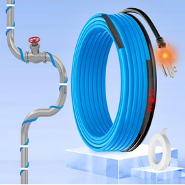 MAXKOSKO 60 Ft. 120 V Heating Cable for Pipe Freeze Protection, Self-Regulating Pipe Heating Tape for Metal And Plastic Home Pipes, Energy-Saving Water Pipe Heat Cable Keeps Water Flowing at -40 °F