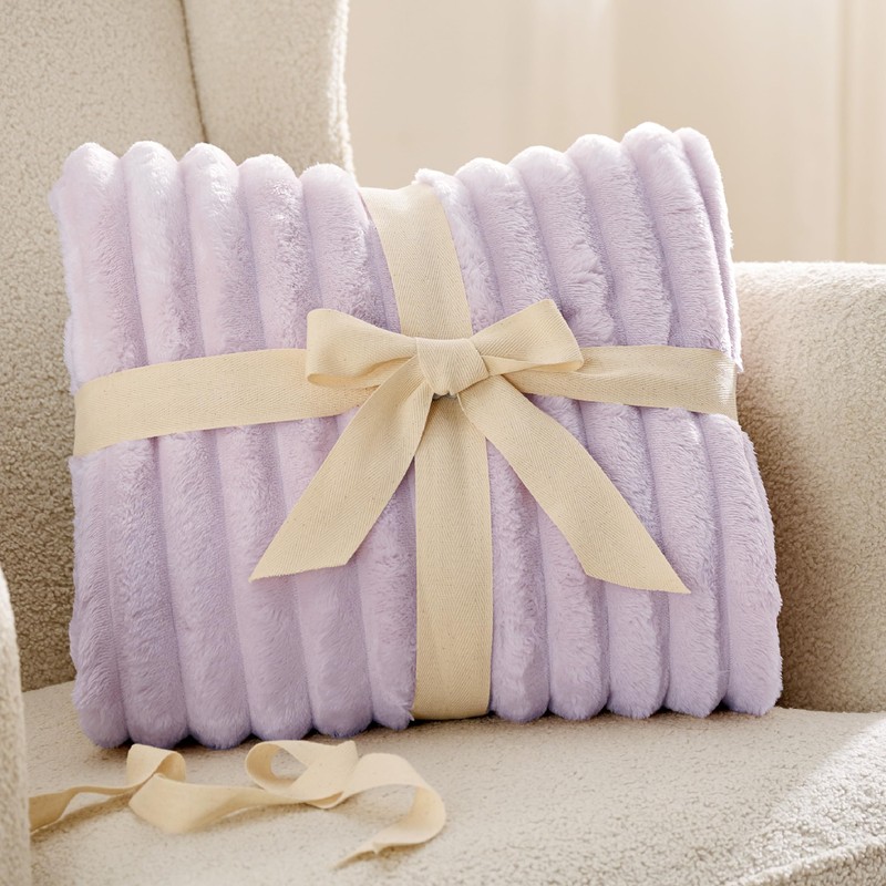 Bedsure Bedsure Lavender Fog Twin Blanket for Bed - GentleSoft