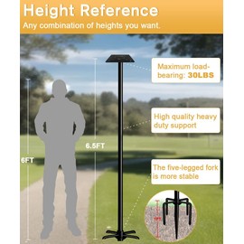 Sungaryard 90Inch Heavy Duty Bird House Pole Mount Kit with Frosted, Bird Feeder Pole Kit with 5 Prongs Base and 2 Plates, for Outdoor, Yard, Garden, Black(Birdhouse Not Include)