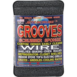 Jetz-Scrubz Grooves Scratch-Free Scrubber Sponge - Cleans Wire Shelves, Oven & Baking Racks