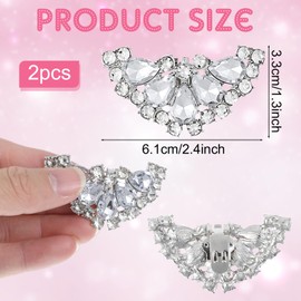 Ymapinc Rhinestone Shoe Clips for Women, 1 Pair Elegant Crystal Dress Shoe Decorations Clips Detachable Buckles DIY Accessories for Wedding Party Mom Gifts