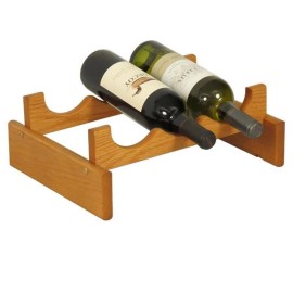 Wooden Mallet Dakota 1 Tier 3 Bottle Wine Rack in Medium Oak