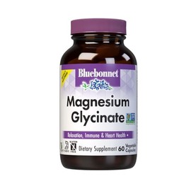 Bluebonnet Magnesium Glycinate 400mg Maximum Absorption Mineral Complex Supports Energy Production  Enzyme Function - Non-GMO, Soy-Free, Gluten-Free  