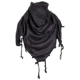 MFH PLO Scarf with Fringes, Shemagh - Black , size: 110x110cm