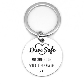 Tebliomro Valentine's Day Gift for Him Couple Christmas Gifts for Husband Boyfriend Men from Wife Girlfriend Drive Safe Keychain Birthday 1st 10th 11th Anniversary for Husband Wife