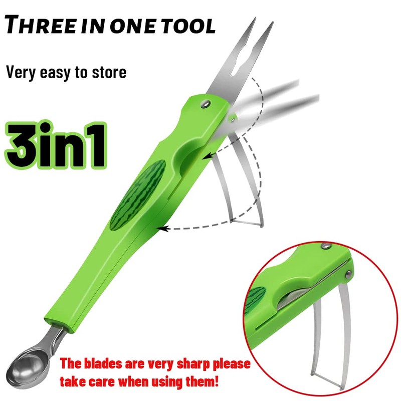 3 in 1 Ball Cutter, RosyFate Watermelon Cutter, Melon Cutter