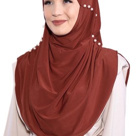 Easy Pearl Hijab Instant Hijabs - Simple Design, Lightweight, Perfect for Everyday Wear - Color: Black, Size: As the picture