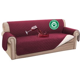 Turquoize 100% Waterproof Couch Cover Sofa Covers Washable Couch Covers for 3 Cushion Couch Pet Friendly Triple Non-Slip Couch Cover for Dogs Furniture Covers for Pets, Kids,Dog (Sofa 70", Burgundy)