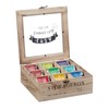 Relaxdays Tea Box, 9 Compartments, Wood, Tea Box with Viewing