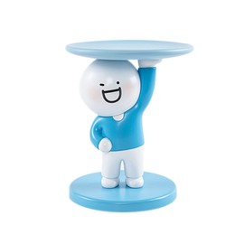 XIAOLAN FRIENDS Cute Home Resin Statue, Resin Sculpture with Tray, Sundries Funny Key Candy Container Storage Table Art Decor Box