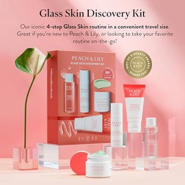 Peach & Lily - Kit de Descubrimiento de Piel de Vidrio (4 Productos) - 1 Limpiador, 1 Esencia, 1 Suero y 1 Crema - Set de Cuidado de la Piel - Rutina 