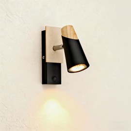 LMINGHON Matte Black Wall Sconces, LED Wall Lamp with On/Off Switch 350 Rotatable & Up Down Wall Mount Light Fixtures Modern Farmhouse Sconces for Picture, Painting, Display, Artwork, Portrait