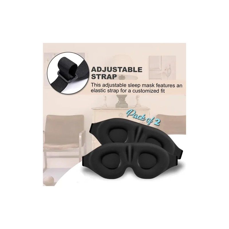 2 Gafas Para Dormir 3d, Transpirables Y Ajustables
