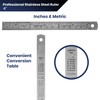 Pacific Arc 6 Inch Stainless Steel Ruler with Inch/Metric Conversion