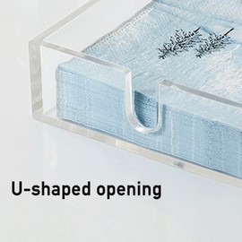 Acrylic Napkin Holder, Guest Towel Holder for Bathroom Kitchen, Clear Tissue Box, Standard Napkin Tray for Paper Hand Towels Storage with U-shaped Design