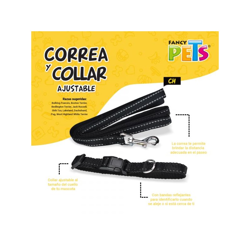 Fancy Pets Correa con Collar de Nylon para Perro con