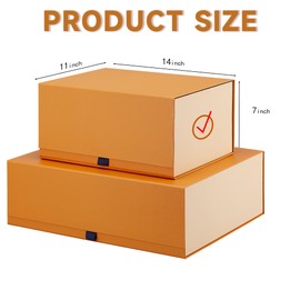 Rsgift 2 Pack Yellow Gift box,14x11x7 inch Packaging Gift Boxes with Lids for Valentines Day,Large Gift Boxes for Presents Birthday Christmas,Thanksgiving Day