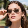 SODQW Trendy Oval Sunglasses for Women Small Gold Frame Fashion