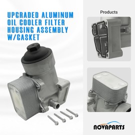 NOVAPARTS Upgraded Aluminum Oil Cooler Filter Housing Assembly w/Gasket for 2012 2013 2014 Volkswagen VW Passat TDI SE SEL 2.0L Diesel#03L115389B 03L115389H 03L115389C 03L115389G