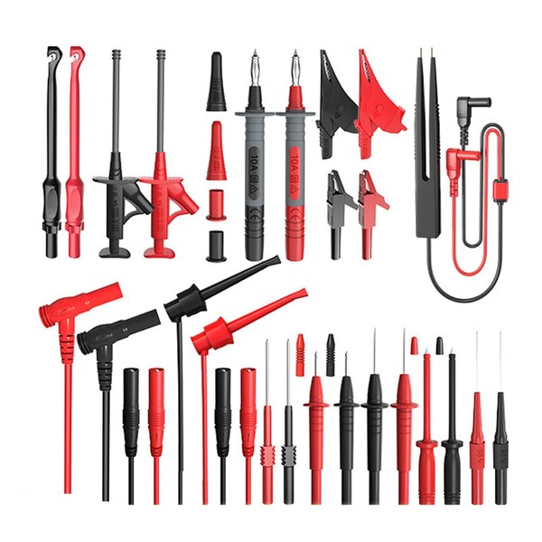 Laroal 25-teiliges Multifunktions-Multimeter-Teststift-Set mit austauschbaren Krokodilklemmen und austauschbarer Sonde, digitaler