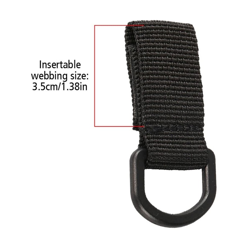 DONGKER 5PCS Tactical Molle D Hanging Buckle,Nylon Webbing D-Buckle for