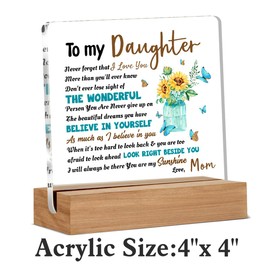 Daughter Gifts from Mom, Birthday Gifts for Daughters Adult, Christmas Gift To My Daughter Home Office Decorative Signs Plaque for Desk