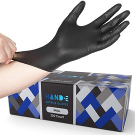 Black Nitrile Medical Gloves Disposable Small - 200 Count - Latex Free, Extra Thick 5 Mil Surgical Medical Exam Gloves, Powder Free