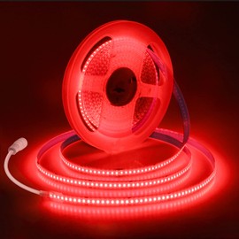 ALITOVE 12 V COB LED Strip 252 LEDs/m LED Strip 5 m Red 8 mm Wide Not Waterproof IP30 for Party Cosmetic Counter Wedding Ceremony Stage Design without Power Supply and Dimmer