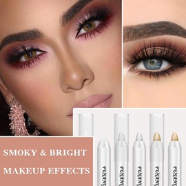 3Pcs Colorful Glitter Eyeshadow Stick Set,Eye Shadow Sticks Makeup Sets,Easy to Apply,Shimmer Cream Eyeshadow Pencil Set