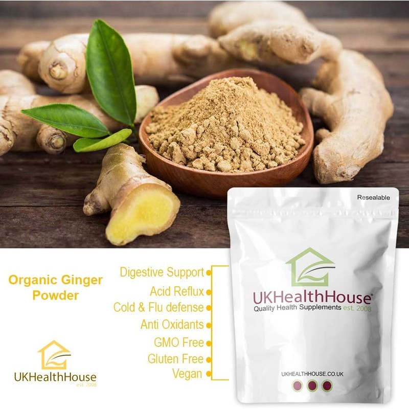 Premium Ginger Powder (Ground) Strong, Superior Sri-Lankan Roots Reflux, (Zingiber
