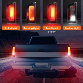 Tresound LED Tail Lights for Dodge Ram 1500 2007 2008, Dodge Ram 2500 3500 2007 2008 2009, Rear Taillights Assembly, 55277302AC 55277303AC, Chrome Housing Clear Lens
