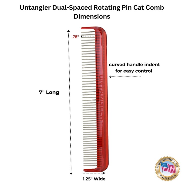 Cat Comb, 7 inch, Ferrari Red - Silky Smooth Rotating