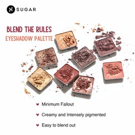 SUGAR Cosmetics - Blend The Rules - Eyeshadow Palette - 01 Flawless (8 Warm Neutral Shades) - Highly Pigmented Eye Makeup Palette | WaterProof & SmudgeProof