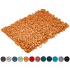 Lashuma Cuddly Rug for Bathroom, Honey Yellow, Washable Shower Mat,