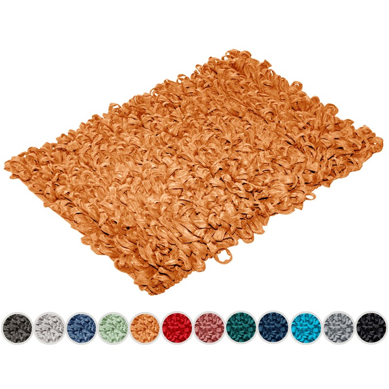Lashuma Cuddly Rug for Bathroom, Honey Yellow, Washable Shower Mat,