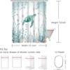 Aeyadis Teal Sea Turtle Shower Curtain, Ocean Theme Nautical Coastal