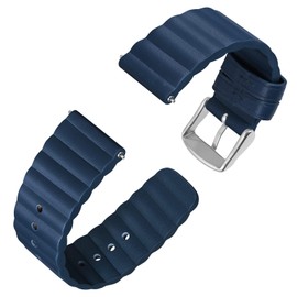 Anbeer Leather Watch Band for Men and Women,22mm Quick Release Premium Replacement Watch Strap Blue