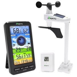 Urageuxy Wireless Wi-Fi Weather Station Solar Anemometer Wind Thermometer and Hygrometer