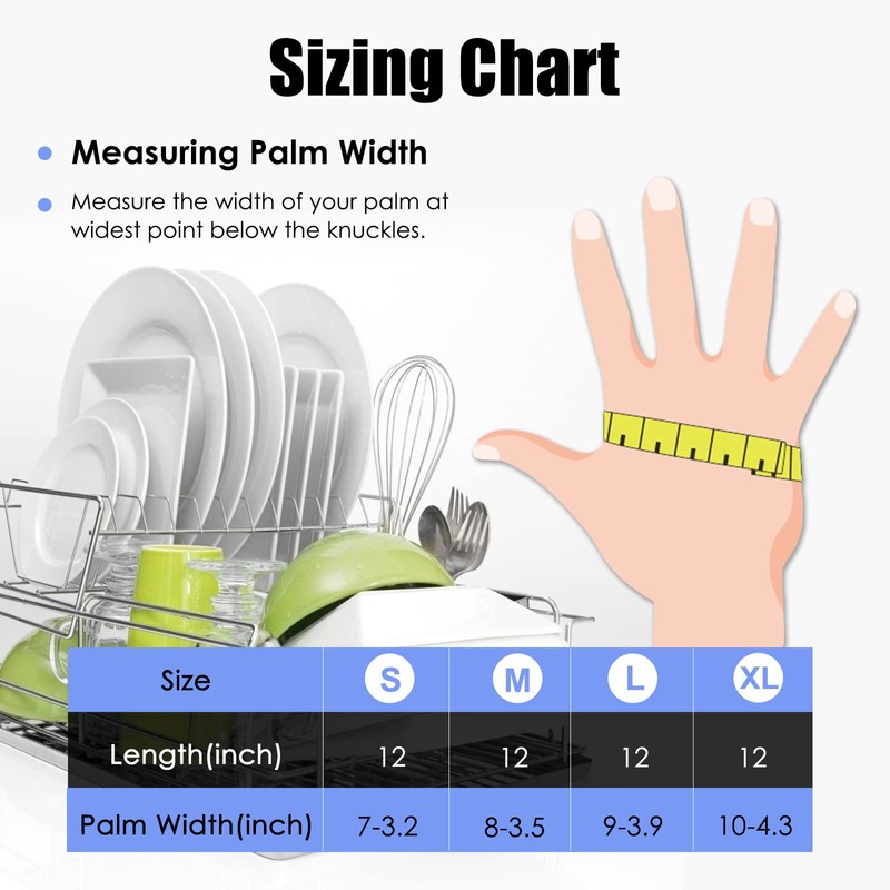 IUCGE Rubber gloves dishwashing 2 Pairs for Kitchen,Cleaning gloves for