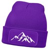 Neverless® Men's Beanie Winter Hat with Patch Mountains Nature Outdoor