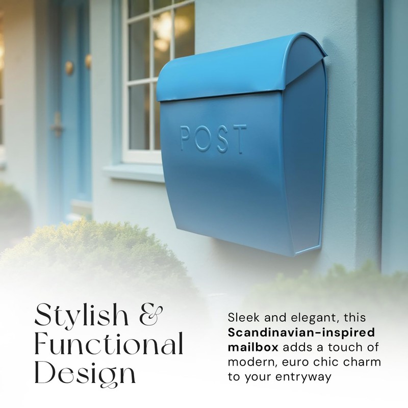 NACH Large Wall Mount Mailbox, 15.07 x 12.44 x 5.39