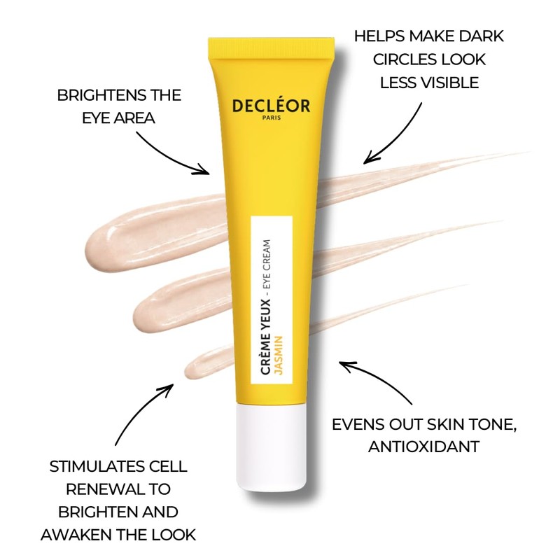 Decléor Jasmine Eye Cream, Dark Circles, Plant-Based Caffeine, Vitamin C