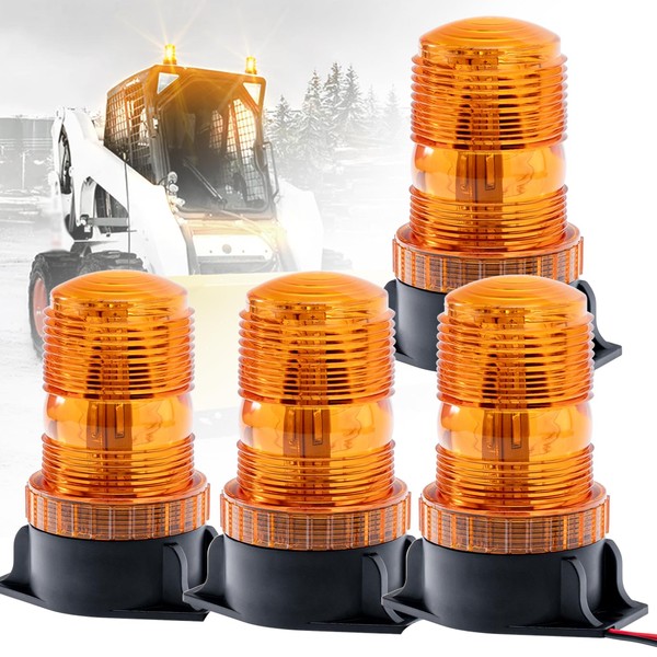 ELECHOI 4-Pcs 30 LEDs Amber Forklift Beacon Strobe Light, Emergency