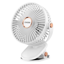 Portable Clip on Fan with 2000mAh Battery, 5 - Level Wind Speeds, 360° Vertical and Horizontal Rotation, with LED Light, Ultra Quiet Rechargeable Fan for Desk Table Home Office Stroller Camping