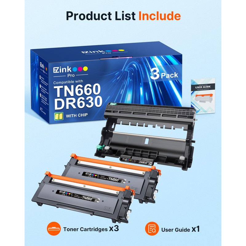 TN660 Toner Cartridge and DR630 Drum Unit Compatibility for Brother