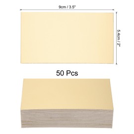QUARKZMAN 50 Business Card Stock 3.5 x 2 Inch Blank Business Cards for Laser Printer Small Message Note Card Graffiti Scrapbooking DIY Thanks Cards, Golden