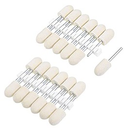 OFOWIN 24Pcs 12mm Wool Felt Mounted Mandrel Grinding Head Polishing Bits Burrs Buffing Wheels, 1/8 Inch Shank for Grinding Dremel Rotary Tool Mandrel Jewelry Metal Mould Glass Nail Painting