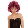 Women's Steamy Short Hair Wig Black with Coloured Strands Punk